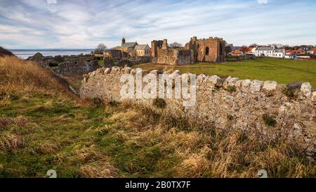 Holy Island Lindisfarne Priory Northumberland Stockfoto