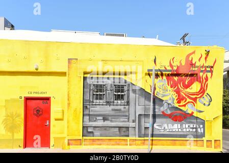 Venedig, KALIFORNIEN - 17. FEBRUAR 2020: CD-PROJEKT Bauunternehmen von Videospielen, einem dynamisch wachsenden Bereich digitaler Unterhaltung. Stockfoto