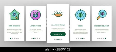 Schädlingsbekämpfungsdienst Onboarding Icons Set Vector Stock Vektor