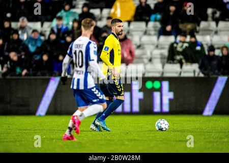 Dichte, Dänemark, 16. Februar 2020. Anthony jung (3) von Brondby IF während des 3F Superliga Spiels zwischen ob und Brondby IF im Nature Energy Park in Dichte. (Foto: Gonzales Foto - lasse Lagoni). Stockfoto