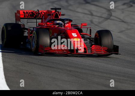 Barcelona, Spanien. Februar 2020. #05 Sebastian Vettel, Scuderia Ferrari. Formel-1-Weltmeisterschaft 2020, Wintertesttage #1 2020 Barcelona, 19./21. Februar 2020. Foto Federico Basile/Insidefoto Credit: Insidefoto srl/Alamy Live News Stockfoto