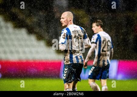 Dichte, Dänemark, 16. Februar 2020. Aron Elis Thrandarson (19) vom ob beim 3F Superliga Spiel zwischen ob und Brondby IF im Nature Energy Park in Dichte. (Foto: Gonzales Foto - lasse Lagoni). Stockfoto