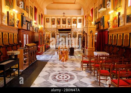 Im Inneren der Kirche Faneromeni, Zakynthos-Stadt, Insel Zakynthos, Griechenland Stockfoto