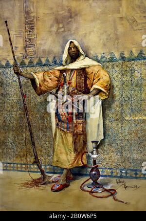 Moor with Musket 1882 von Rafael Senet, Oriental, Stockfoto