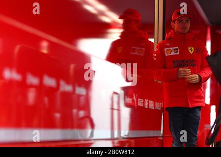 Montemelò, Barcelona - Spanien. Formel-1-Vorsaisontest 2020 Tag 3. Februar 2020. Charles Leclerc von Monaco und der Scuderia Ferrari während des dritten Tages der F1-Wintertests Stockfoto