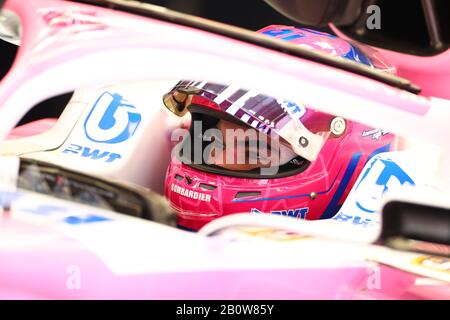 Montemelò, Barcelona - Spanien. Formel-1-Vorsaisontest 2020 Tag 3. Februar 2020. Lance Bummel von Kanada und Racing Point in der Garage am dritten Tag des F1 Wintertests Stockfoto