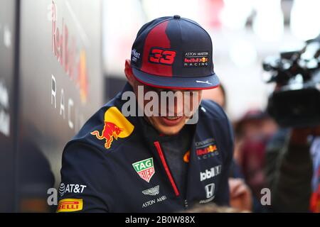 Montemelò, Barcelona - Spanien. Formel-1-Vorsaisontest 2020 Tag 3. Februar 2020. Max Verstappen aus den Niederlanden und Aston Martin Red Bull Racing am dritten Tag der F1-Winterprüfung Stockfoto