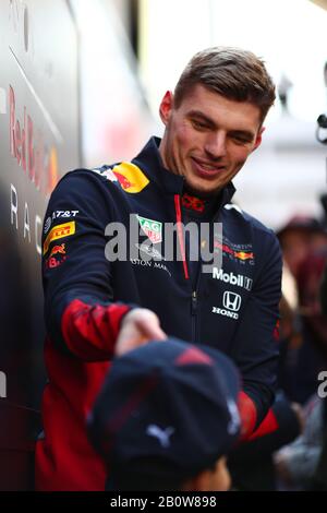 Montemelò, Barcelona - Spanien. Formel-1-Vorsaisontest 2020 Tag 3. Februar 2020. Max Verstappen aus den Niederlanden und Aston Martin Red Bull Racing am dritten Tag der F1-Winterprüfung Stockfoto