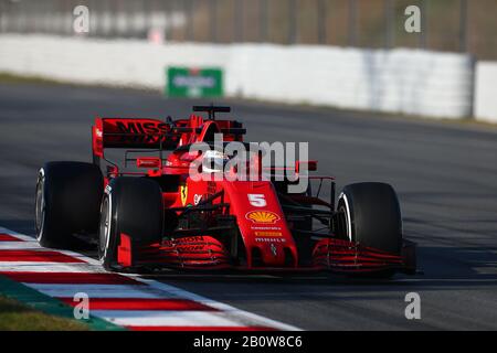 Montemelò, Barcelona - Spanien. Formel-1-Vorsaisontest 2020 Tag 3. Februar 2020. Sebastian Vettel aus Deutschland fuhr die (5) Scuderia Ferrari SF1000 an Tag drei der F1-Wintertests auf Kurs Stockfoto