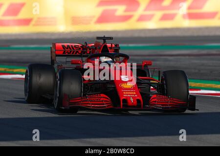 Montemelò, Barcelona - Spanien. Formel-1-Vorsaisontest 2020 Tag 3. Februar 2020. Sebastian Vettel aus Deutschland fuhr die (5) Scuderia Ferrari SF1000 an Tag drei der F1-Wintertests auf Kurs Stockfoto