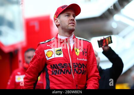 Montemelò, Barcelona - Spanien. Formel-1-Vorsaisontest 2020 Tag 3. Februar 2020. Sebastian Vettel aus Deutschland und die Scuderia Ferrari an Tag drei der F1-Wintertests Stockfoto