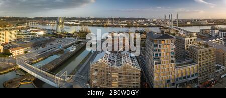Gironde, Bordeaux, District Flood Basin, Luftbild Stockfoto