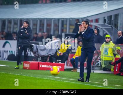 Cheftrainer des Torino FC Moreno Longo während der Serie A 2019/20 zwischen dem AC Mailand und dem Torino FC im San Siro Stadium, Mailand, Italien am Februar Stockfoto