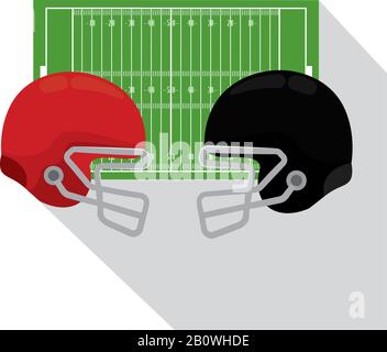 American Football Helme und Feld Stock Vektor