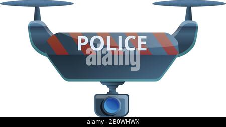 Symbol für Drohnenausrüstung der Polizei. Cartoon der Polizei-Drohnenausrüstung Vektorsymbol für Webdesign isoliert auf weißem Hintergrund Stock Vektor