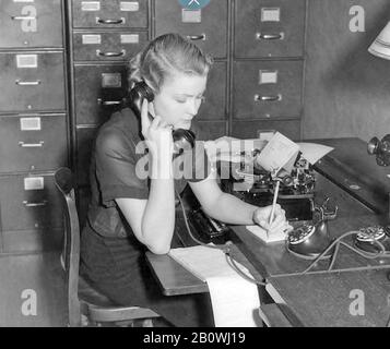 Sekretär in den 1930er Jahren. Stockfoto