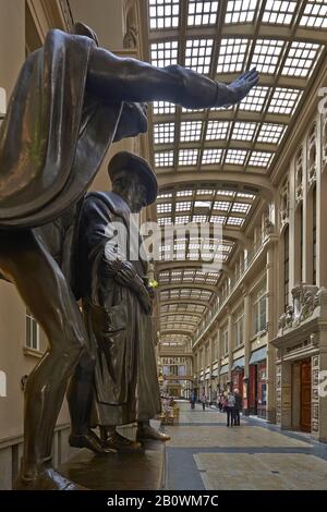 Kunststoff Faust und Mephisto zum Auerbachs Keller in der Mädlerpassage in Leipzig, Sachsen, Deutschland, Europa Stockfoto