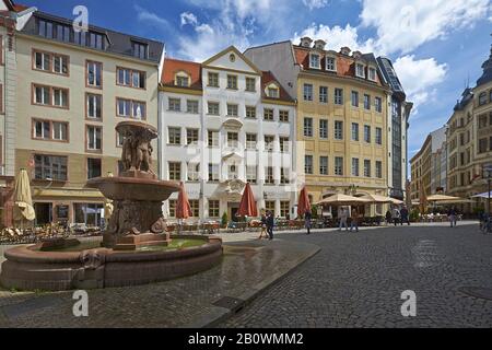 Kleine Fleischergasse, historische Lage, Haus zum Arabischen Coffe Baum in Leipzig, Sachsen, Deutschland, Europa Stockfoto