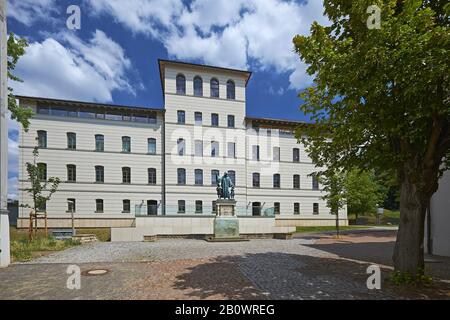 Francke-Denkmal in den Francke-Grundmauern in Halle/Saale, Sachsen-Anhalt, Deutschland Stockfoto