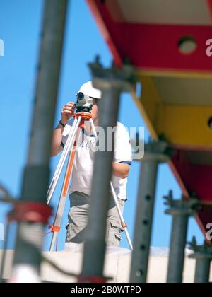 Baustelle, Vermessung Stockfoto