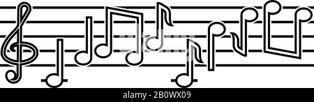 Hinweis Notizen Symbol Umriss schwarze Farbe Vektor Illustration flaches Format einfaches Bild Stock Vektor