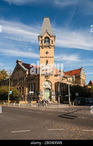 Frannz-Club (früher Franz-Klub) in der Kulturbrauerei, Haupteingang, Blick von der Schönhauser Allee, Prenzlauer Berg, Pankow, Berlin, Deutschland, Europa Stockfoto