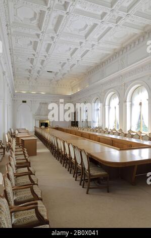 Konferenzraum der Weißen Halle, Palast Livadia, Jutta, Krim, Ukraine, Osteuropa, Stockfoto