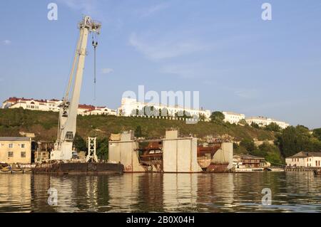 Hafenanlagen, Sewastopol, Krim, Ukraine, Osteuropa, Stockfoto