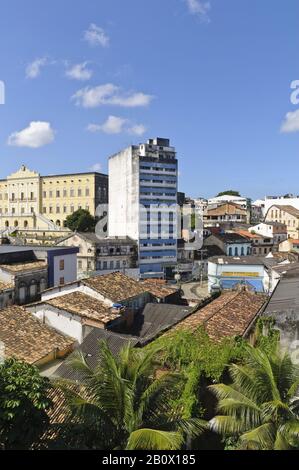 Blick auf die Häuser in Pelourinho, Salvador da Bahia, Bahia, Brasilien, Südamerika, Stockfoto