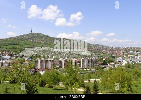 Blick auf Sarajevo, Bosnien-Herzegowina, Südost-Europa, Stockfoto