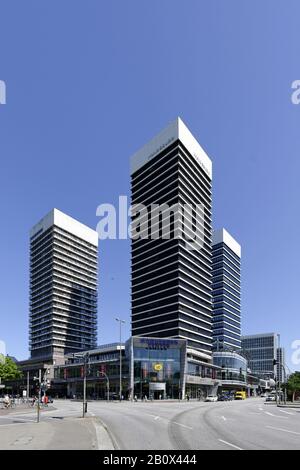 Mundsburg Towers, Hamburg, Deutschland, Stockfoto