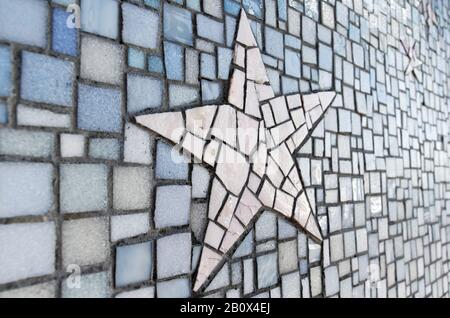 Mosaikstruktur am Miami River Walk, Downtown Miami, Florida, USA, Stockfoto