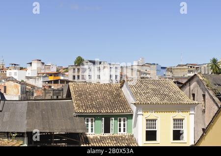 Blick auf die Häuser in Pelourinho, Salvador da Bahia, Bahia, Brasilien, Südamerika, Stockfoto