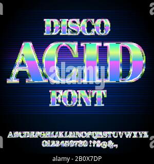 Acid-House-Schriftart Stock Vektor