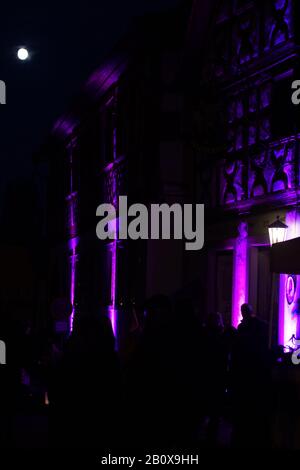 Teelichter in Papiertüten Licht der Nacht 2019 in Prichsenstadt Stockfoto