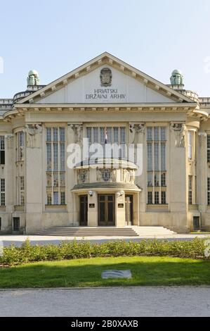 Kroatisches Nationalarchiv, Zagreb, Kroatien, Balkan, Südost-Europa, Stockfoto