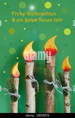 Weihnachtsgruß - Vierter Advent Stockfoto