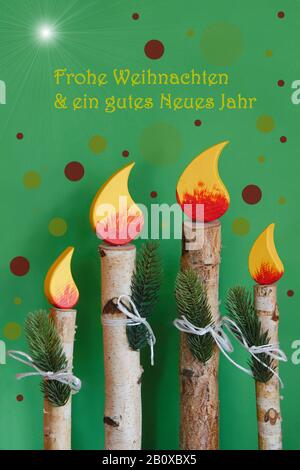 Weihnachtsgruß - Vierter Advent Stockfoto