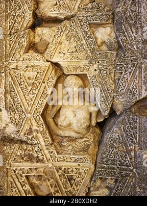 Bacchus-Tempel, Detail Deckenstein, alte Stadt Baalbek, Libanon, Stockfoto