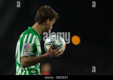 Sevilla, Spanien. Februar 2020. SERGIO CANALES BEIM SPIEL REAL BETIS VS RCD MALLORCA IM BENITO VILLAMARIN STADION. Freitag, 21. FEBRUAR 2020 Kredit: Cordon PRESS/Alamy Live News Stockfoto