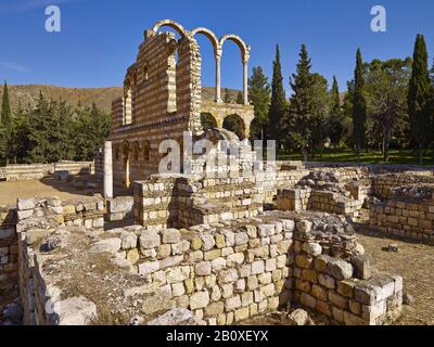 Nordpalast in der antiken Stadt Anjar auch Haoush Mousa, Libanon, Stockfoto