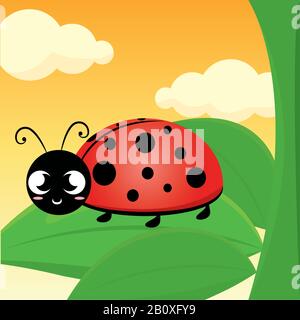 Niedliche Marienkäfer cartoon Stock Vektor
