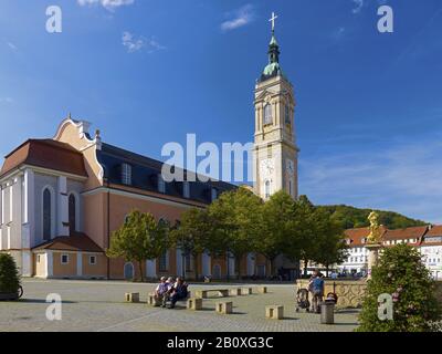 Georgskirche und Brunnen am Markt, Eisenach, Thüringen, Deutschland, Stockfoto