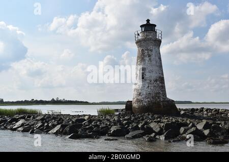 Cockspur Island Lighthouse im Savanna River in Georgia USA Stockfoto