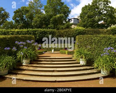 Garten im Schloss Rokoko, Dornburger Schlösser, Dornburg, Thüringen, Deutschland, Stockfoto