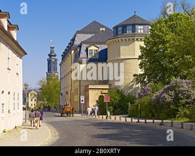 Anna Amalia Bibliothek mit Burgturm, Weimar, Thüringen, Deutschland, Stockfoto