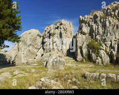 Hethitisches Felsenheiligtum, Eingang, Yazilikaya, Bogazkale, Zentralanatolien, Türkei, Stockfoto