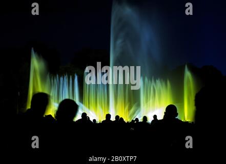 Wasserlichtspiele im Planten un Blomen, Park, Hamburg, Deutschland, Stockfoto