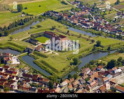 Heldrungen, Wasserburg, Luftbild, Kyffhäuserkreis, Thüringen, Deutschland, Stockfoto