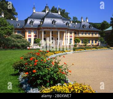 Bergschloss Schloss Pillitz bei Dresden, Sachsen, Deutschland, Stockfoto